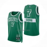 Camiseta Boston Celtics Jaylen Brown NO 7 Ciudad 2021-22 Verde