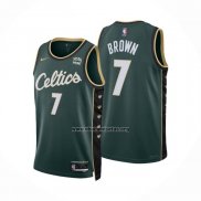 Camiseta Boston Celtics Jaylen Brown NO 7 Ciudad 2022-23 Verde