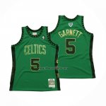 Camiseta Boston Celtics Kevin Garnett NO 5 Hardwood Classics Throwback Hall of Fame Verde