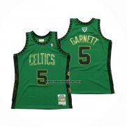 Camiseta Boston Celtics Kevin Garnett NO 5 Hardwood Classics Throwback Hall of Fame Verde