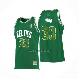 Camiseta Boston Celtics Larry Bird NO 33 Snakeskin Hardwood Classics 2021 Verde