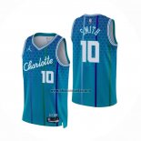 Camiseta Charlotte Hornets Ish Smith NO 10 Ciudad 2021-22 Azul