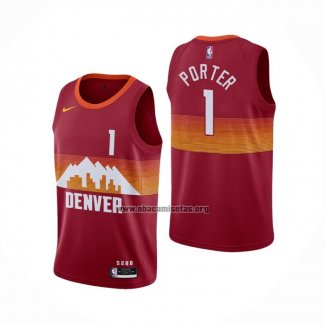 Camiseta Denver Nuggets Michael Porter NO 1 Ciudad 2020-21 Rojo