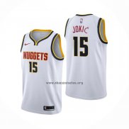 Camiseta Denver Nuggets Nikola Jokic NO 15 Association 2018-19 Blanco