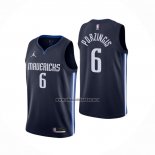 Camiseta Doncic Mavericks Kristaps Porzingis NO 6 Statement 2020-21 Azul