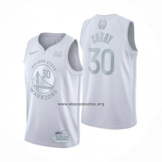 Camiseta Golden State Warriors Stephen Curry NO 30 MVP Blanco