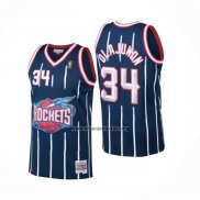 Camiseta Houston Rockets Hakeem Olajuwon NO 34 Mitchell & Ness 1996-97 Azul