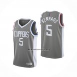 Camiseta Los Angeles Clippers Luke Kennard NO 5 Earned 2020-21 Gris
