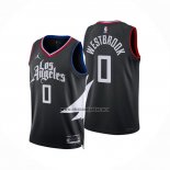 Camiseta Los Angeles Clippers Russell Westbrook NO 0 Statement Negro