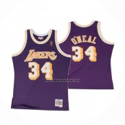 Camiseta Los Angeles Lakers Shaquille O'Neal NO 34 Hardwood Classics Throwback Violeta