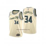 Camiseta Milwaukee Bucks Giannis Antetokounmpo NO 34 Ciudad Crema