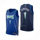 Camiseta Minnesota Timberwolves Anthony Edwards NO 1 Ciudad 2021-22 Azul