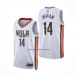 Camiseta New Orleans Pelicans Brandon Ingram NO 14 Ciudad 2021-22 Blanco