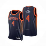 Camiseta New York Knicks Derrick Rose NO 4 Statement 2022-23 Negro