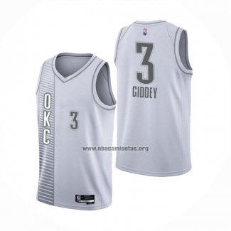 Camiseta Oklahoma City Thunder Josh Giddey NO 3 Ciudad 2021-22 Blanco