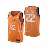 Camiseta Phoenix Suns Deandre Ayton NO 22 Statement 2021 Naranja