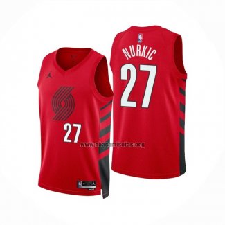 Camiseta Portland Trail Blazers Jusuf Nurkic NO 27 Statement 2022-23 Rojo