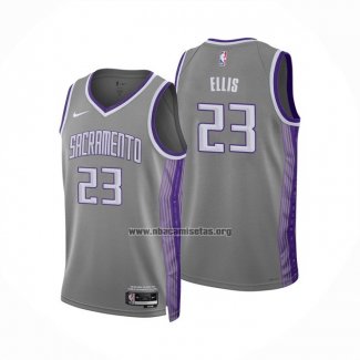 Camiseta Sacramento Kings Keon Ellis NO 23 Ciudad 2022-23 Gris