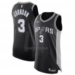 Camiseta San Antonio Spurs Keldon Johnson NO 3 Icon Autentico Negro