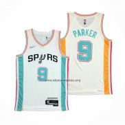 Camiseta San Antonio Spurs Tony Parker NO 9 Ciudad 2021-22 Blanco