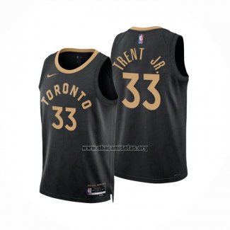 Camiseta Toronto Raptors Gary Trent JR. NO 33 Ciudad 2022-23 Negro