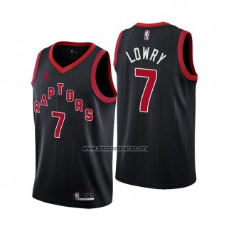 Camiseta Toronto Raptors Kyle Lowry NO 7 Statement 2020-21 Negro