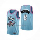 Camiseta Toronto Raptors Malachi Flynn NO 8 Ciudad 2020-21 Rosa Azul