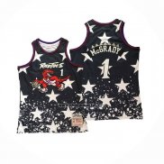 Camiseta Toronto Raptors Tracy McGrady NO 1 Independence Day Mitchell & Ness Negro