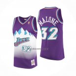 Camiseta Utah Jazz Karl Malone NO 32 Mitchell & Ness 1996-97 Violeta