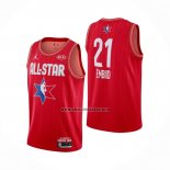 Camiseta All Star 2020 Philadelphia 76ers Joel Embiid NO 21 Rojo