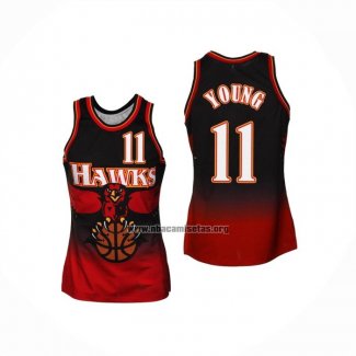 Camiseta Atlanta Hawks Trae Young NO 11 Hardwood Classics Throwback Rojo