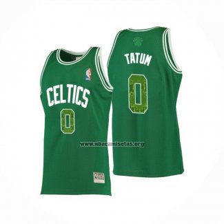 Camiseta Boston Celtics Jayson Tatum NO 0 Snakeskin Hardwood Classics 2021 Verde