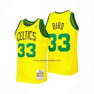 Camiseta Boston Celtics Larry Bird NO 33 Mitchell & Ness 1985-86 Amarillo