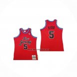 Camiseta Brooklyn Nets Jason Kidd NO 5 Hardwood Classic Throwback Rojo