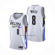 Camiseta Brooklyn Nets Patty Mills NO 8 Ciudad 2022-23 Blanco