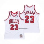 Camiseta Chicago Bulls Michael Jordan NO 23 Mitchell & Ness 1995-96 Blanco