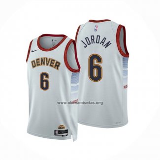 Camiseta Denver Nuggets Deandre Jordan NO 6 Ciudad 2022-23 Blanco