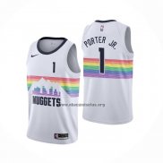 Camiseta Denver Nuggets Michael Porter NO 1 Ciudad Blanco