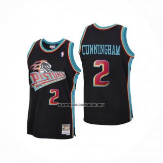 Camiseta Detroit Pistons Cade Cunningham NO 2 Hardwood Classics Negro