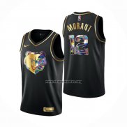 Camiseta Golden Edition Memphis Grizzlies Ja Morant NO 12 2021-22 Negro