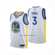 Camiseta Golden State Warriors Jordan Poole NO 3 Association 2022-23 Blanco