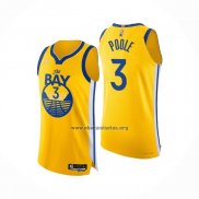 Camiseta Golden State Warriors Jordan Poole NO 3 Statement Autentico 2022 Oro