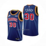 Camiseta Golden State Warriors Stephen Curry NO 30 75th Anniversary Azul