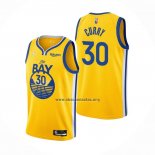 Camiseta Golden State Warriors Stephen Curry NO 30 Statement 2021 Oro