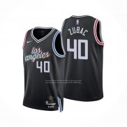 Camiseta Los Angeles Clippers Ivica Zubac NO 40 Ciudad 2022-23 Negro