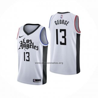 Camiseta Los Angeles Clippers Paul George NO 13 Ciudad 2019-20 Blanco