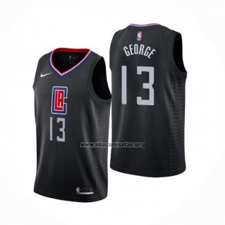 Camiseta Los Angeles Clippers Paul George NO 13 Statement 2019-20 Negro