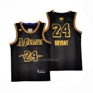 Camiseta Los Angeles Lakers Kobe Bryant NO 24 Black Mamba Negro