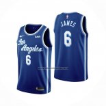 Camiseta Los Angeles Lakers LeBron James NO 6 Classic 2021-22 Azul