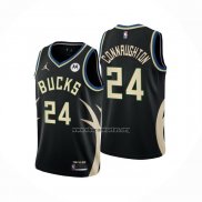 Camiseta Milwaukee Bucks Pat Connaughton NO 24 Statement 2022-23 Negro